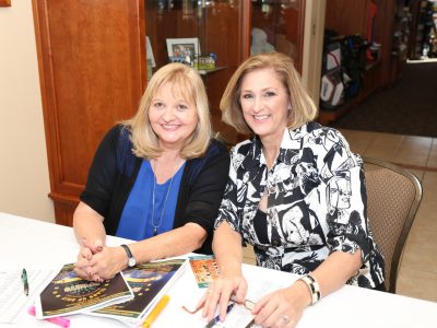 Dorothy Meeks-Beaudin and Kris Fox-DelMonte 2017 Gala registors welcome attendees