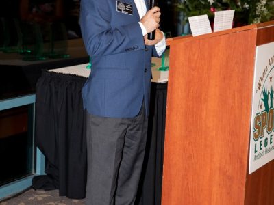 2019 Inductee Bill Pillon giving acceptance speech.